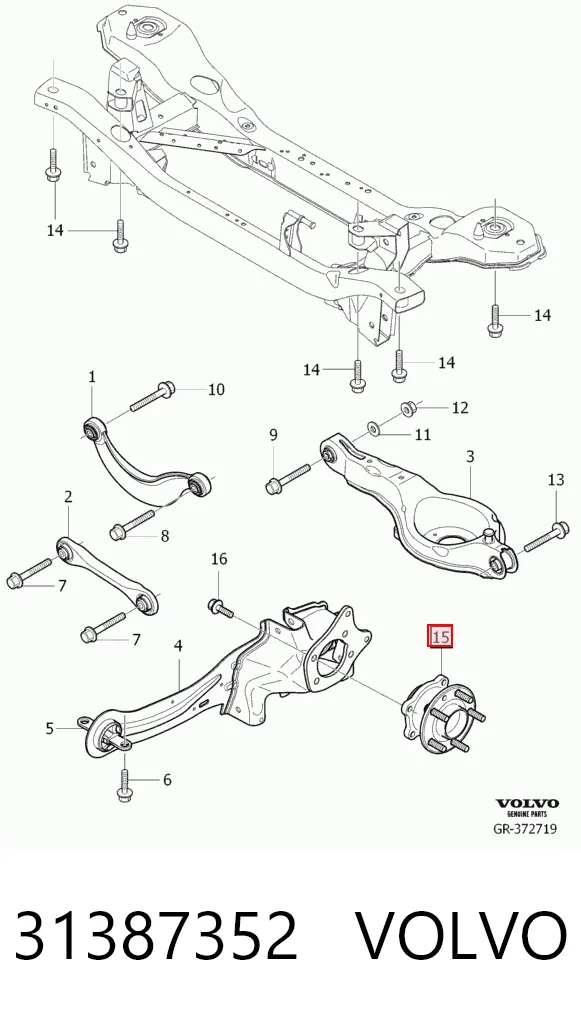 31387352 Volvo Rolamento de cubo traseiro