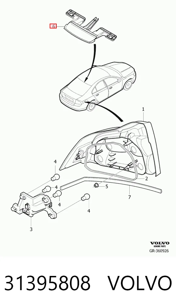 Sinal de parada traseiro adicional Volvo S80 II AS, AR ao melhor preço
