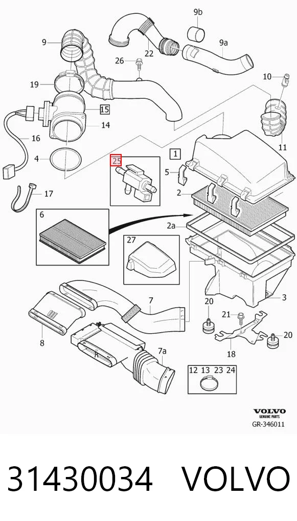 V96660001 Vemo Válvula de comutação do sistema de fornecimento de ar