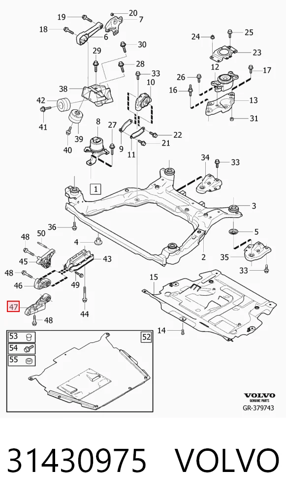 Coxim de transmissão (suporte da caixa de mudança) Volvo S80 II AS, AR