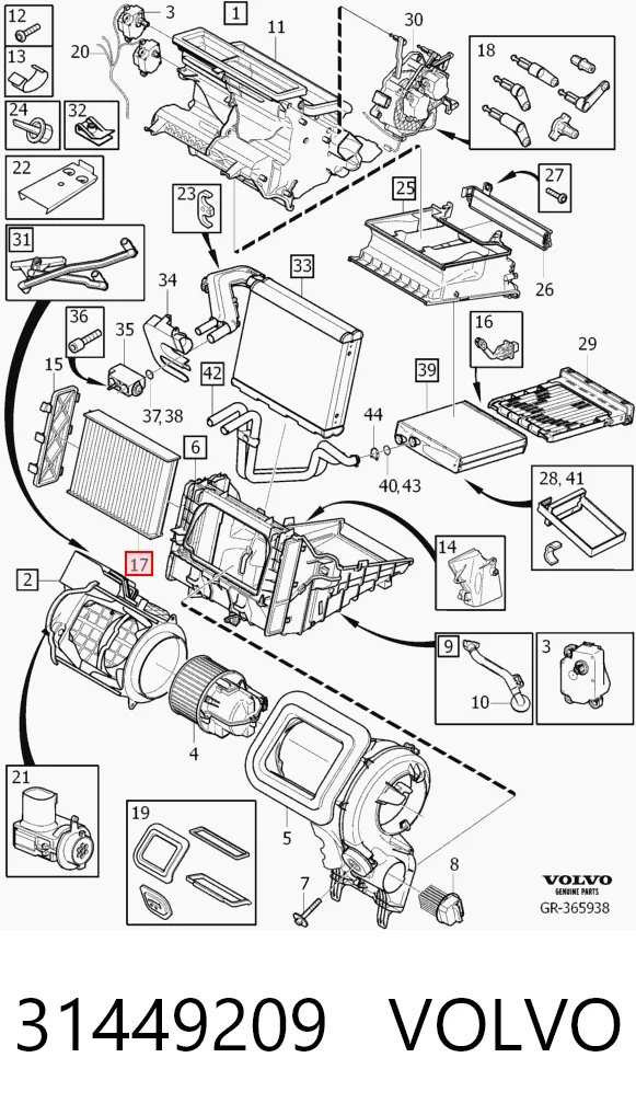 31449209 Volvo Filtro de salão
