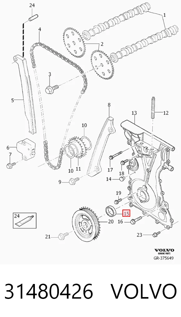 Vedação dianteira de cambota de motor Mazda 5 II CR