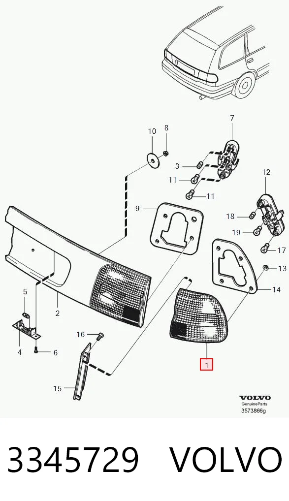 Lanterna traseira direita Volvo V40 VW ao melhor preço