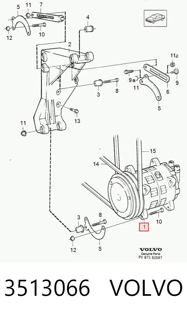3513066 Volvo Compressor de aparelho de ar condicionado