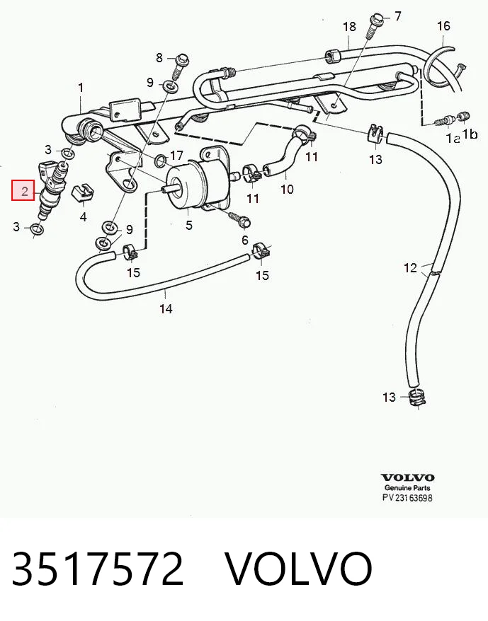 3517572 Volvo Injetor de injeção de combustível