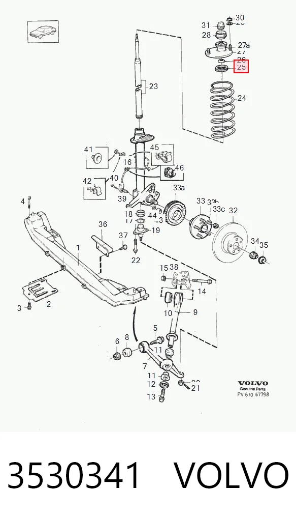 3530341 Volvo Rolamento de suporte do amortecedor dianteiro