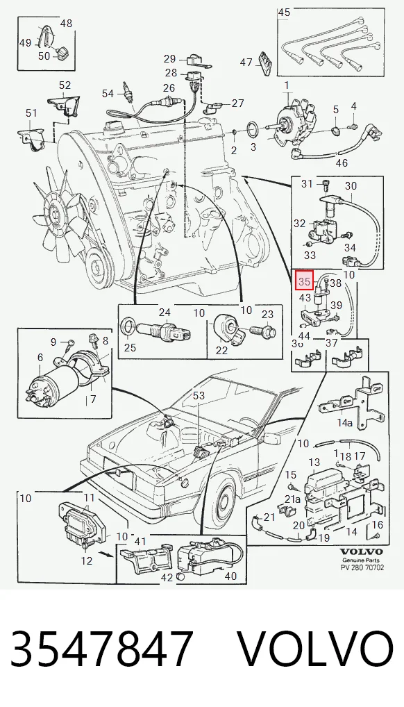 3547847 Volvo Sensor de posição (de revoluções) de cambota