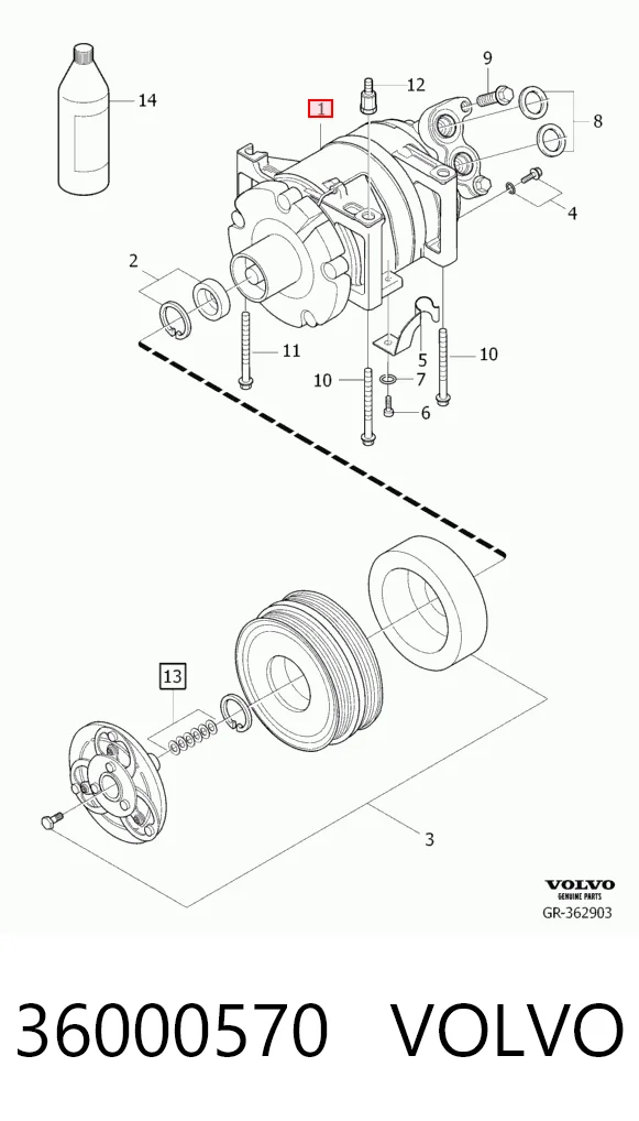 36000570 Volvo Compressor de aparelho de ar condicionado