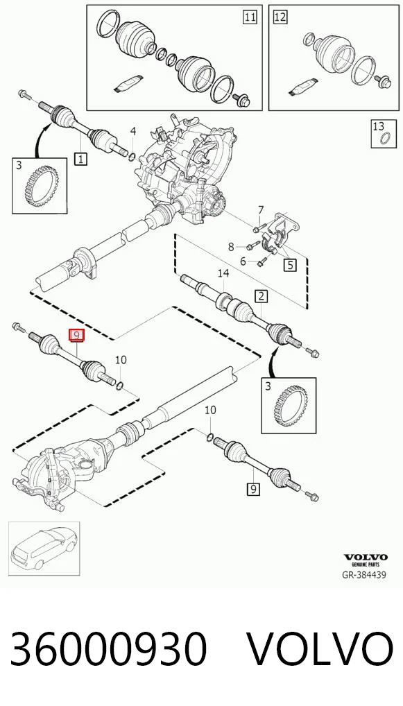 36000930 Volvo Semieixo traseiro