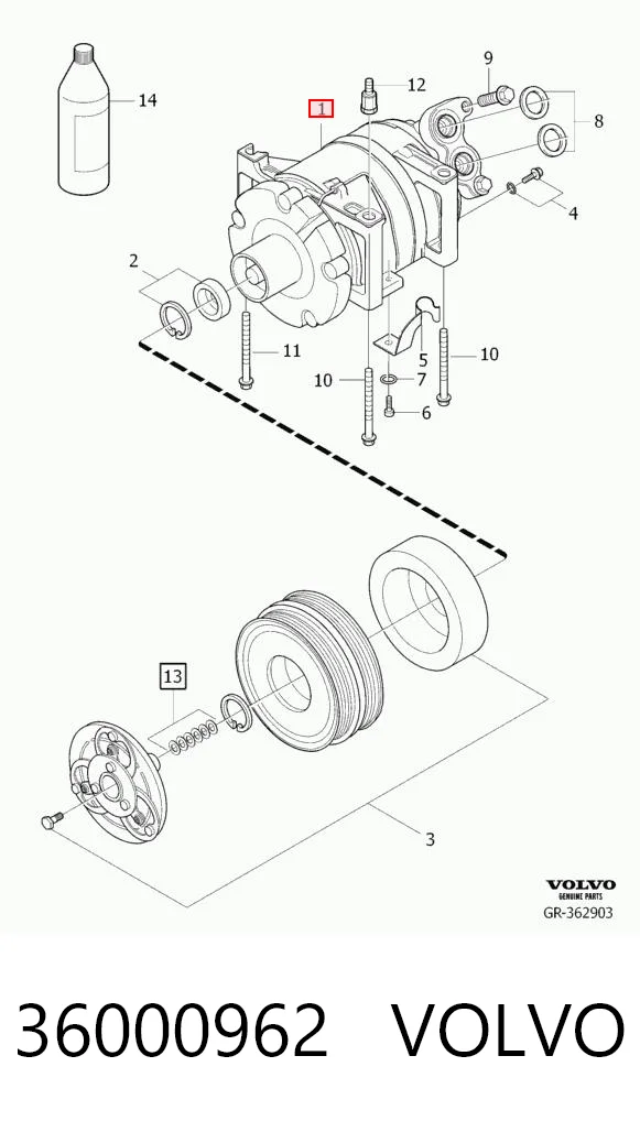 36000962 Volvo Compressor de aparelho de ar condicionado