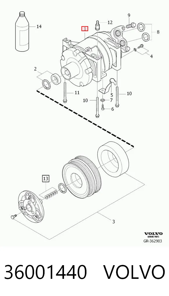 36001440 Volvo Compressor de aparelho de ar condicionado