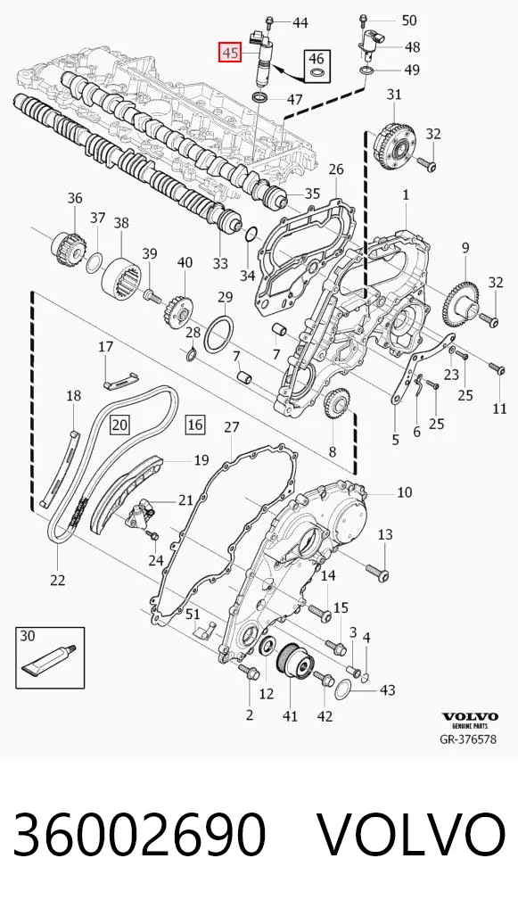 36002690 Volvo Válvula eletromagnética de posição (de fases) da árvore distribuidora
