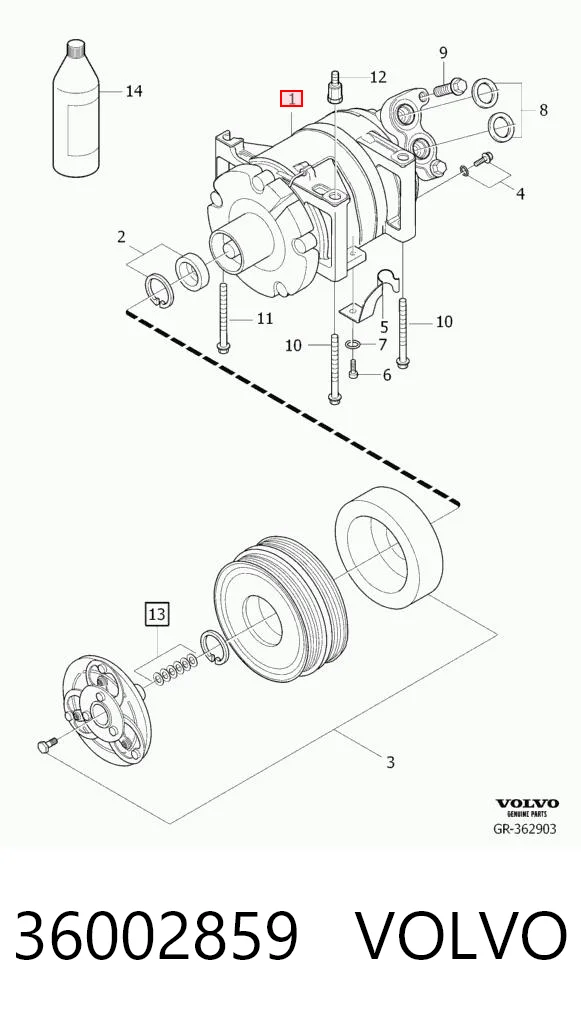 36002859 Volvo Compressor de aparelho de ar condicionado