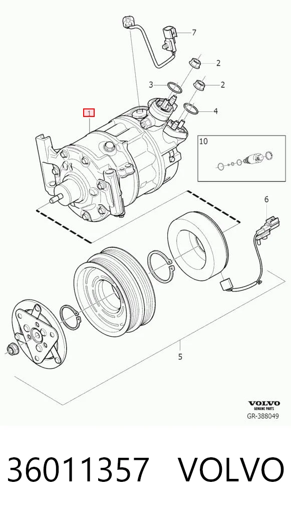 36011357 Volvo Compressor de aparelho de ar condicionado