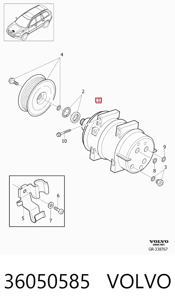 36050585 Volvo Compressor de aparelho de ar condicionado