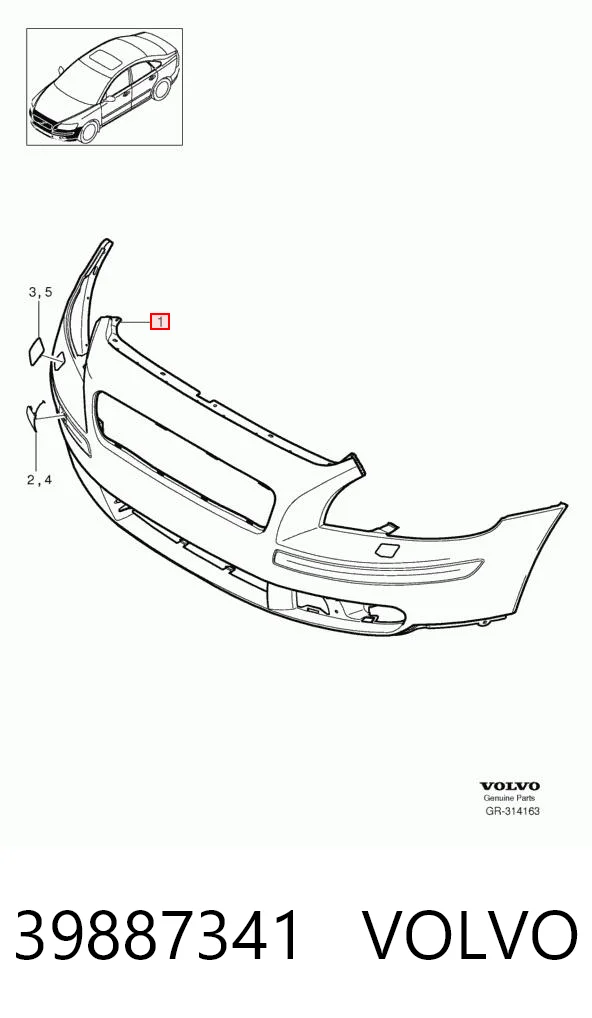 Pára-choque dianteiro para Volvo S40 II MS