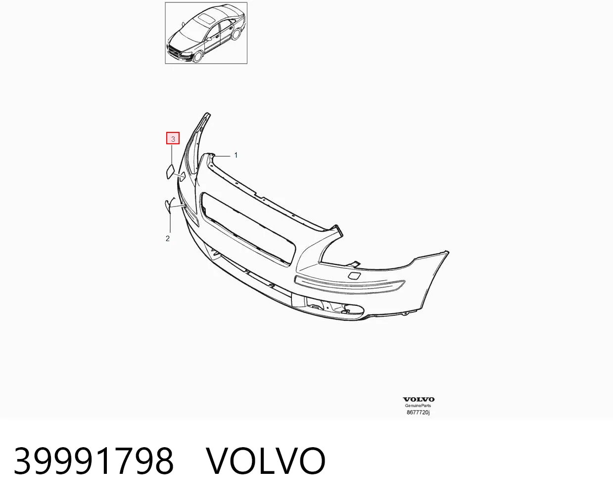 39991798 Volvo Placa sobreposta do injetor de fluido para lavador da luz dianteira