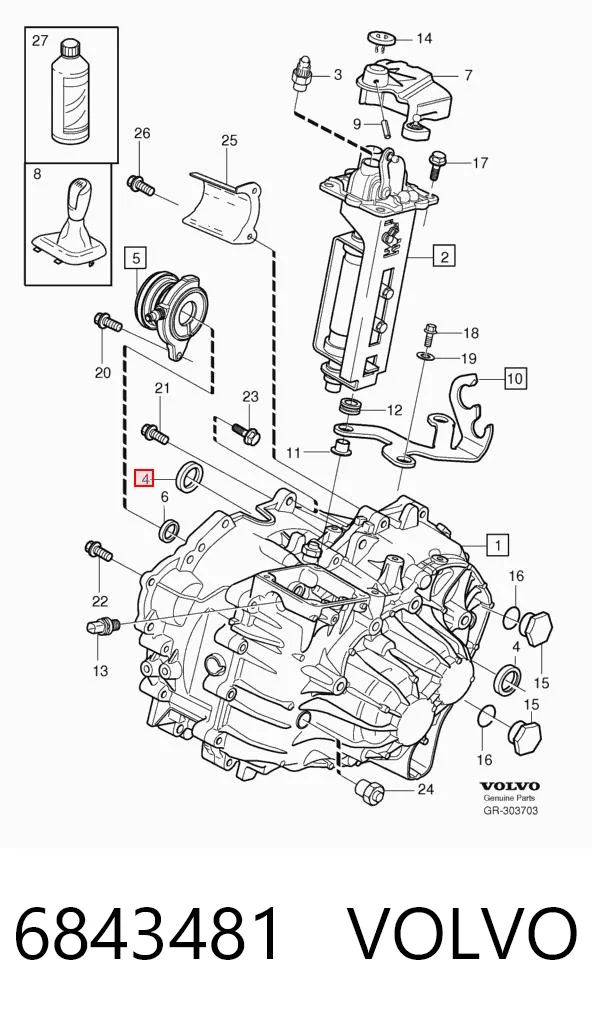 6843481 Volvo Bucim da Caixa Automática de Mudança (de árvore de saída/secundária)