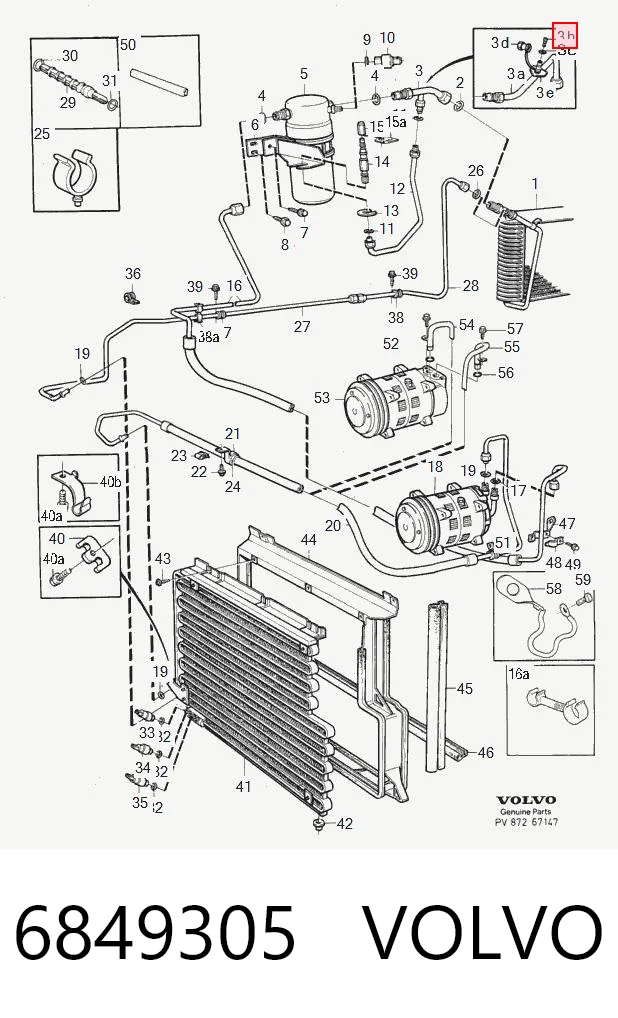 6849305 Volvo Válvula do compressor de aparelho de ar condicionado