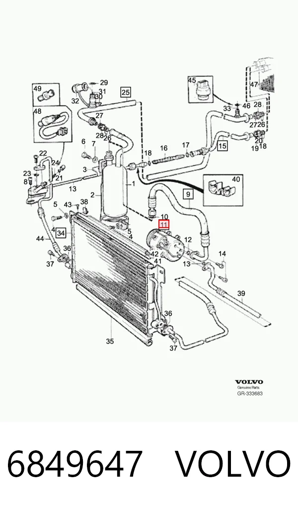 6849647 Volvo Compressor de aparelho de ar condicionado