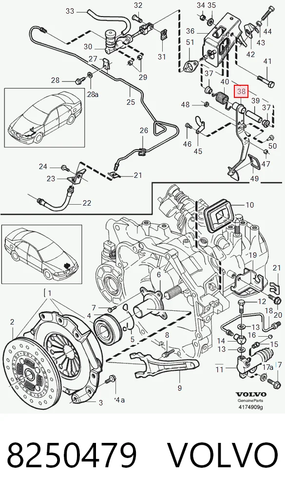 Pedal de embraiagem Volvo V40  VW ao melhor preço