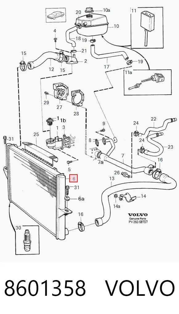 8601358 Volvo Radiador de esfriamento de motor