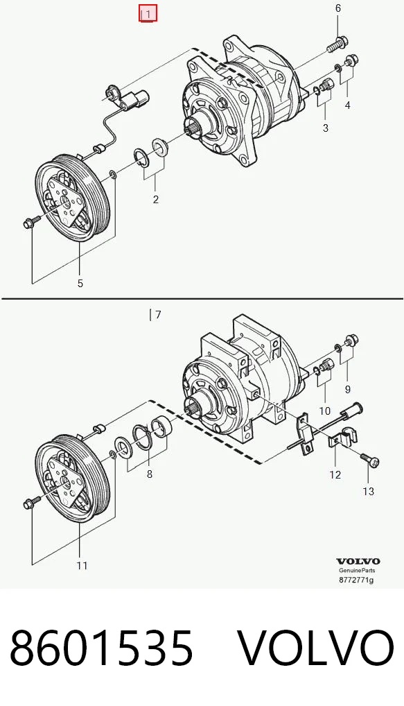 8601535 Volvo Compressor de aparelho de ar condicionado