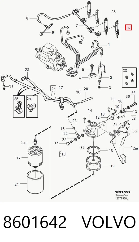8601642 Volvo Injetor de injeção de combustível