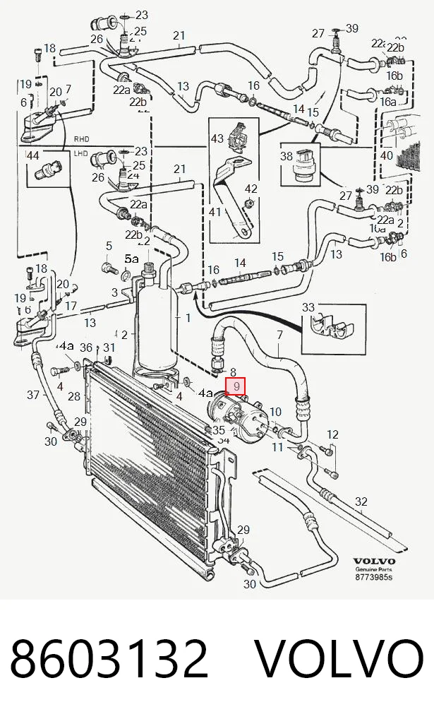 8603132 Volvo Compressor de aparelho de ar condicionado