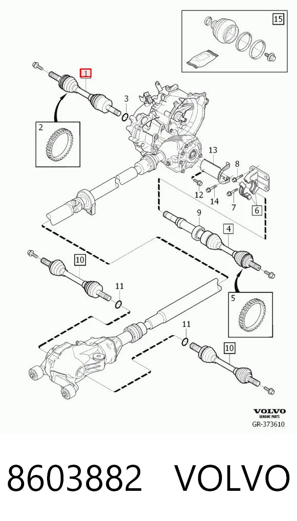 8603882 Volvo Cremalheira da direção