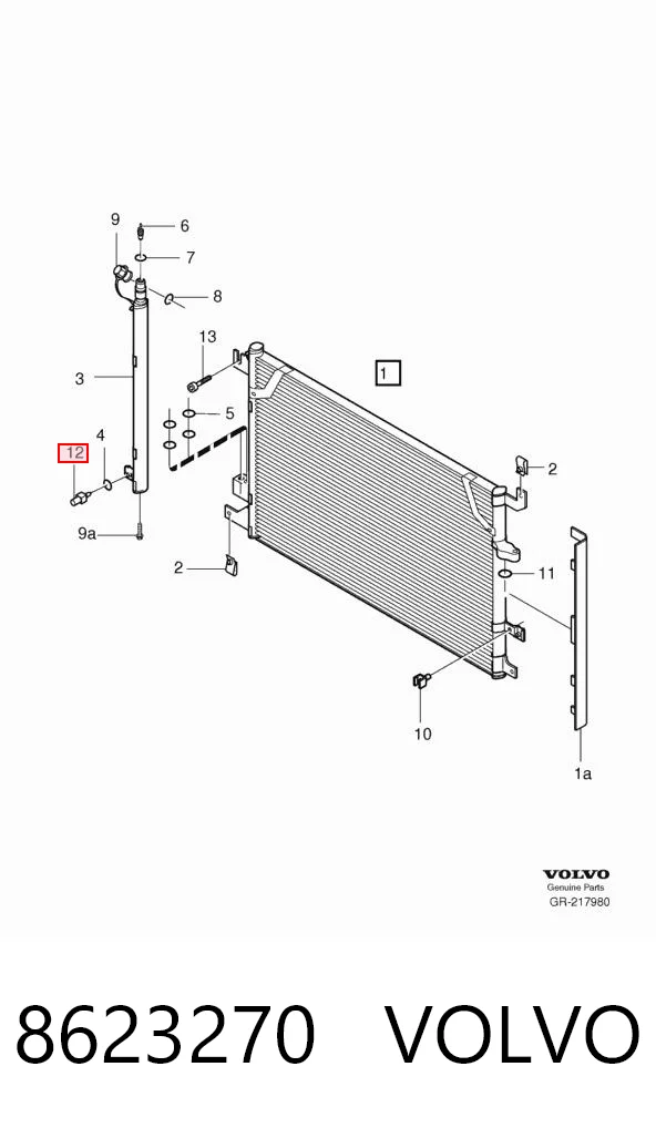 8623270 Volvo Sensor de pressão absoluta de aparelho de ar condicionado