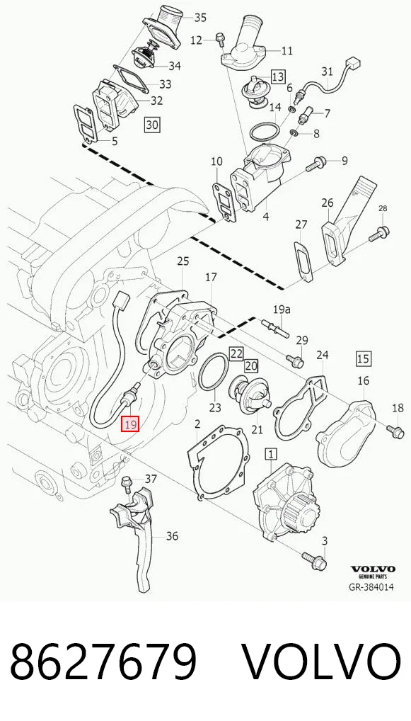 8627679 Volvo Sensor de temperatura do fluido de esfriamento