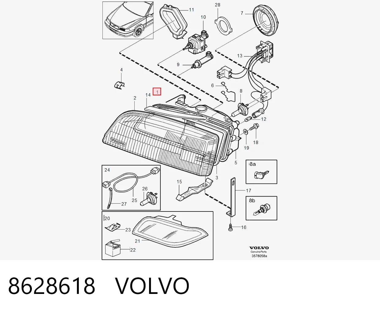 Compre Luz direita Volvo V70 1