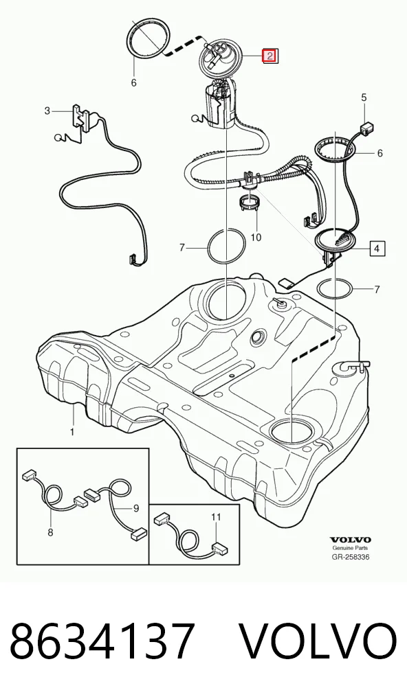 Bomba de combustível elétrica submersível Volvo S80 I TS, TH, KV