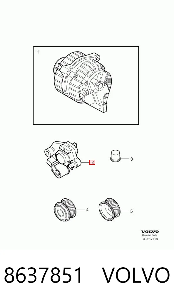 8637851 Volvo Relê-regulador do gerador (relê de carregamento)