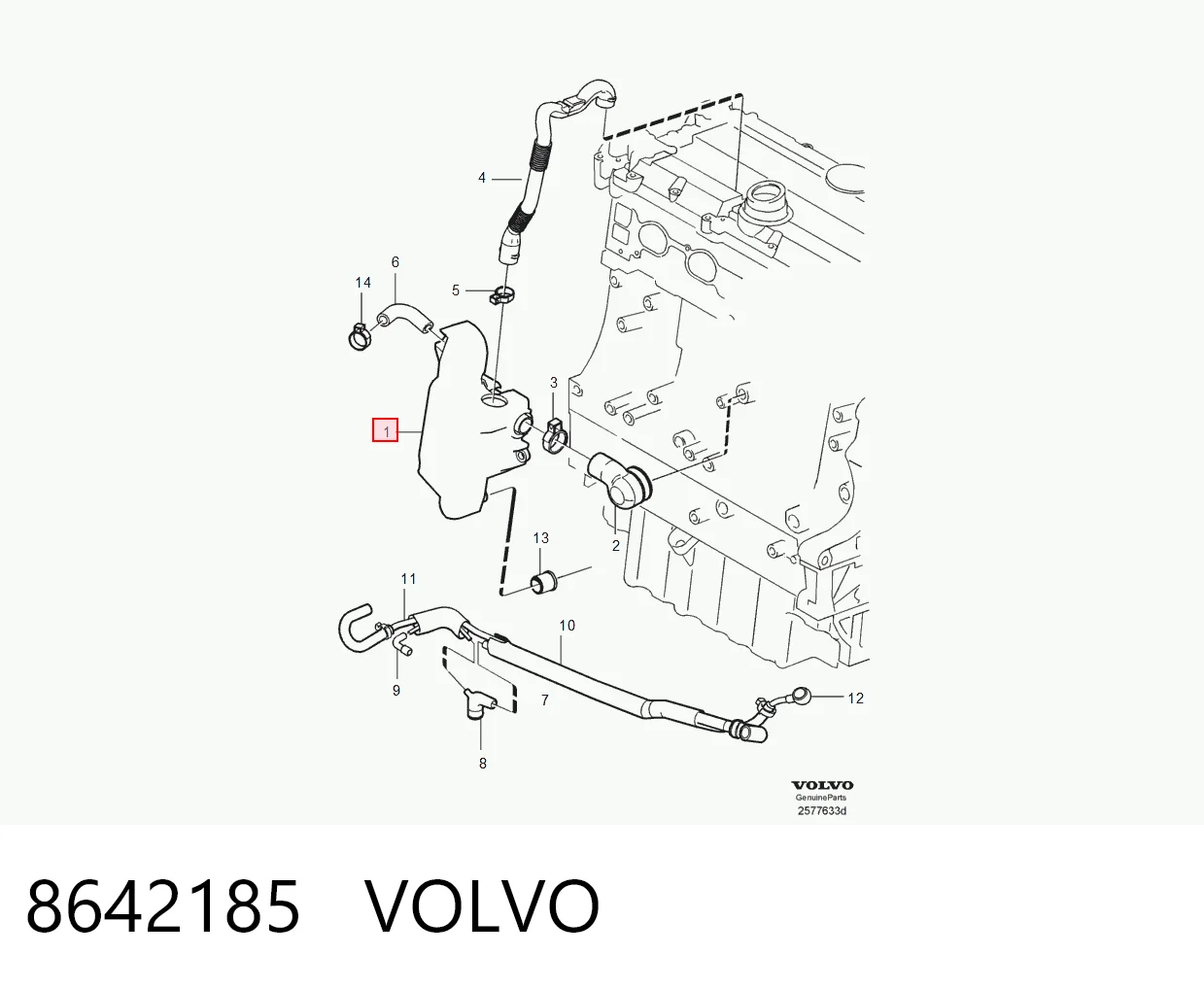 8642185 Volvo Separador de óleo (separador) do sistema de ventilação de cárter