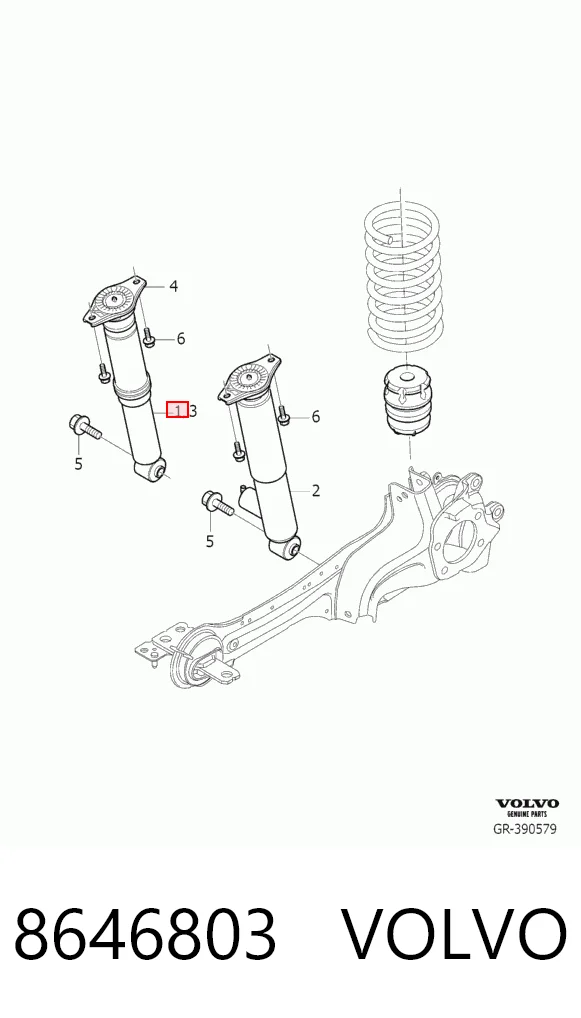 8646803 Volvo Amortecedor traseiro