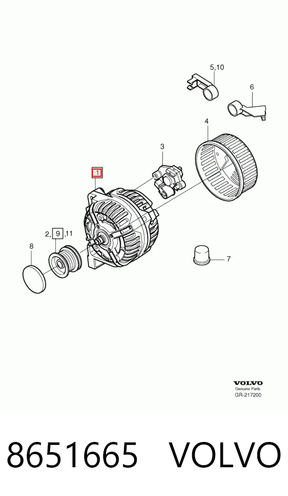 8651665 Volvo Gerador