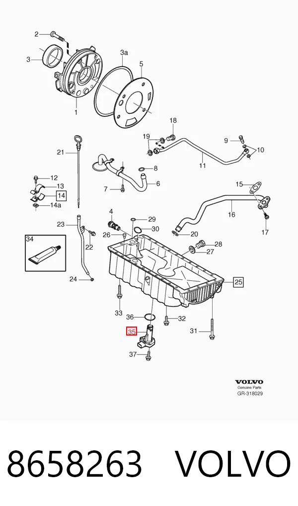 8658263 Volvo Sensor do nível de óleo de motor