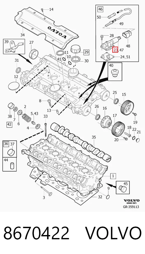 8670422 Volvo Válvula eletromagnética de posição (de fases) da árvore distribuidora