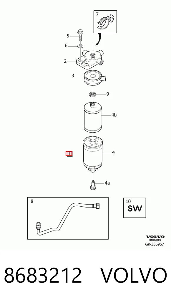 8683212 Volvo Filtro de combustível