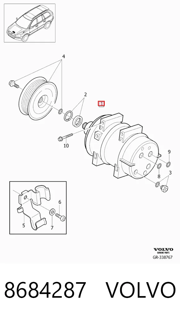 8684287 Volvo Compressor de aparelho de ar condicionado