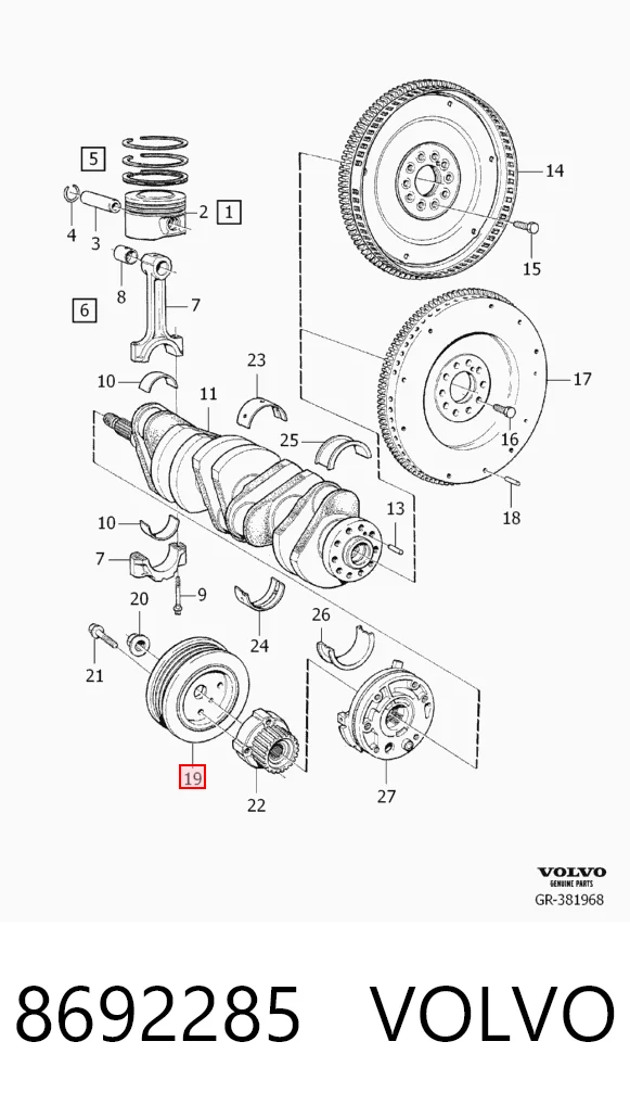 8692285 Volvo Polia de cambota