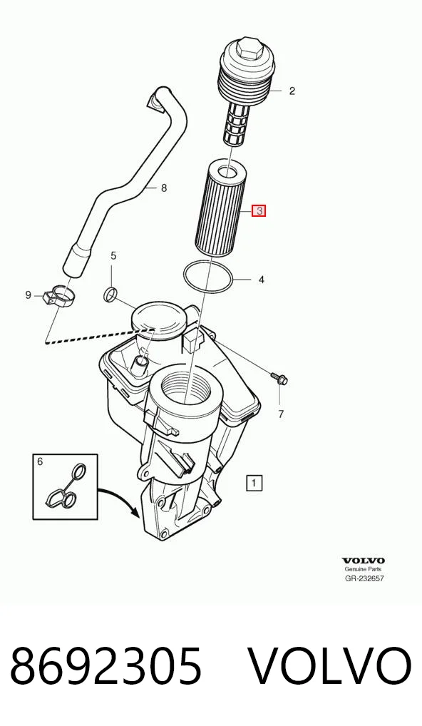 8692305 Volvo Filtro de óleo