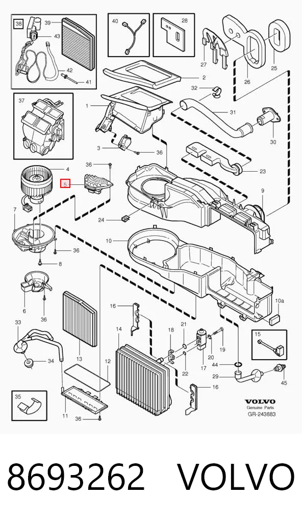 8693262 Volvo Resistor (resistência) de ventilador de forno (de aquecedor de salão)