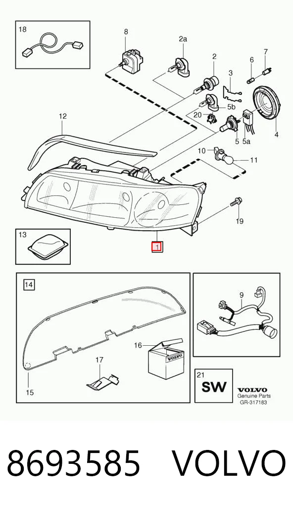 8693585 Volvo Luz esquerda