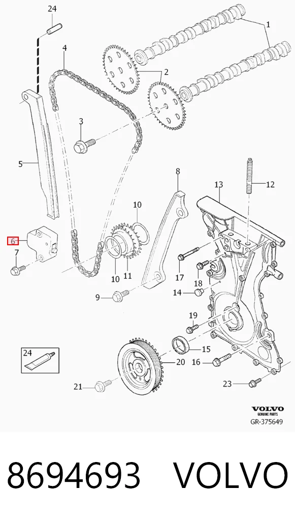  Reguladora de tensão da cadeia do mecanismo de distribuição de gás Ford Escape II SUV (DM2) (2012 - 2019) II