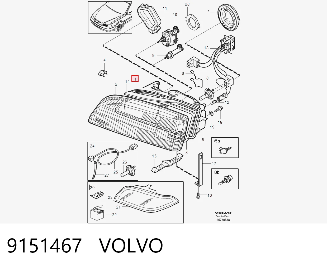 Luz direita Volvo V70 preço, a partir de 76,12 USD