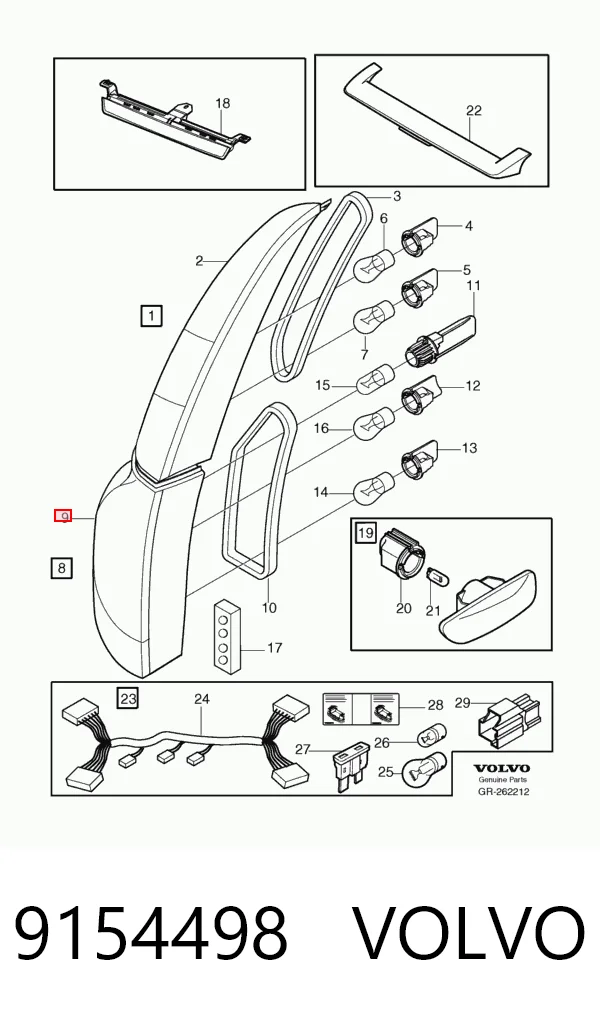  Lanterna traseira direita Volvo XC70 CROSS COUNTRY carrinha (SZ, LZ) (2000 - 2007) CROSS COUNTRY