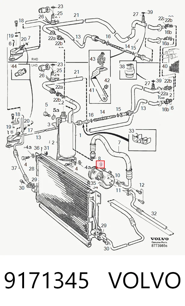 9171345 Volvo Compressor de aparelho de ar condicionado